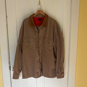 J. Crew Chamois Tan Jacket/shirt with Corduroy Collar